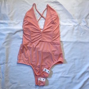 peach leotard